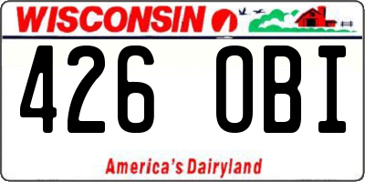 WI license plate 426OBI