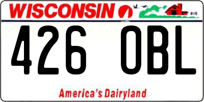 WI license plate 426OBL