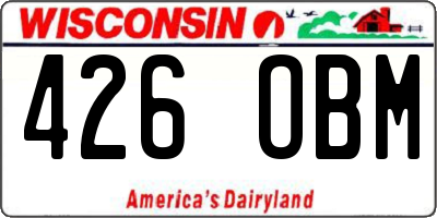 WI license plate 426OBM
