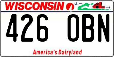 WI license plate 426OBN
