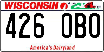 WI license plate 426OBO