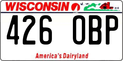WI license plate 426OBP