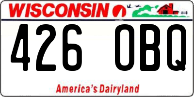 WI license plate 426OBQ