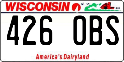 WI license plate 426OBS