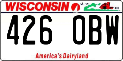 WI license plate 426OBW