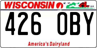 WI license plate 426OBY