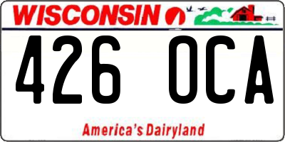 WI license plate 426OCA
