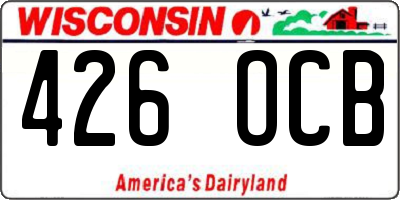 WI license plate 426OCB