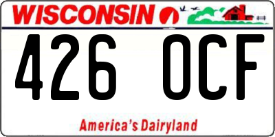 WI license plate 426OCF