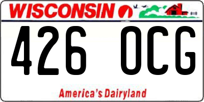 WI license plate 426OCG