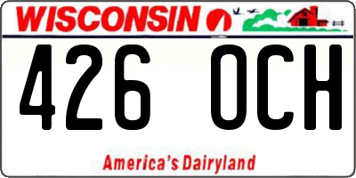 WI license plate 426OCH