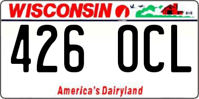 WI license plate 426OCL