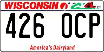 WI license plate 426OCP