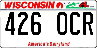 WI license plate 426OCR