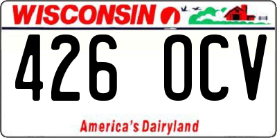 WI license plate 426OCV