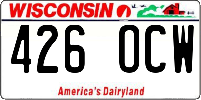 WI license plate 426OCW