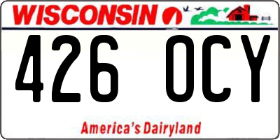 WI license plate 426OCY