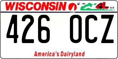 WI license plate 426OCZ