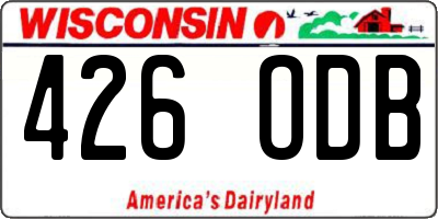 WI license plate 426ODB