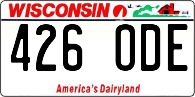 WI license plate 426ODE