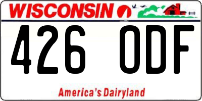 WI license plate 426ODF