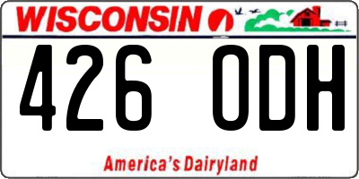 WI license plate 426ODH