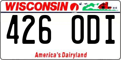 WI license plate 426ODI