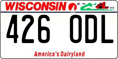 WI license plate 426ODL