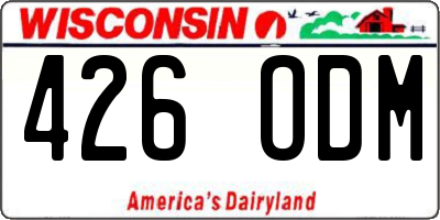 WI license plate 426ODM