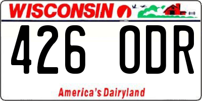WI license plate 426ODR