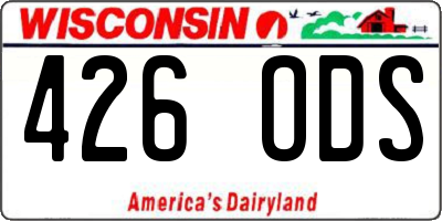 WI license plate 426ODS