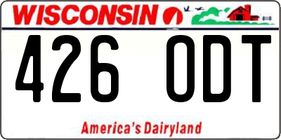 WI license plate 426ODT