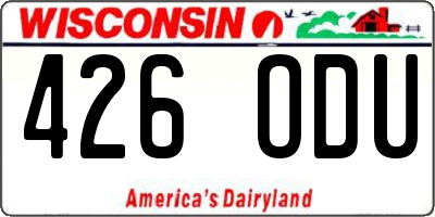 WI license plate 426ODU