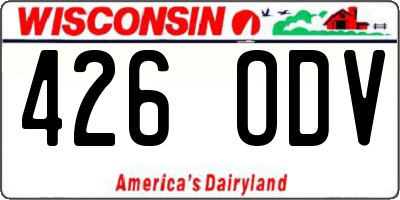 WI license plate 426ODV