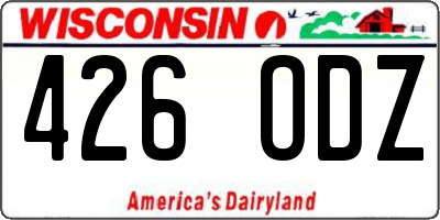 WI license plate 426ODZ