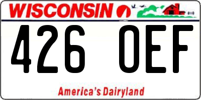 WI license plate 426OEF