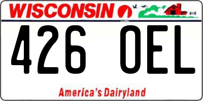 WI license plate 426OEL