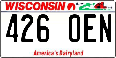 WI license plate 426OEN