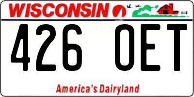 WI license plate 426OET