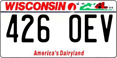 WI license plate 426OEV