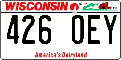 WI license plate 426OEY