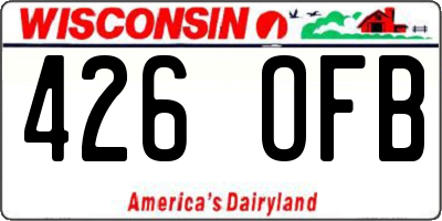 WI license plate 426OFB