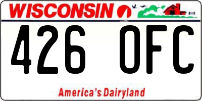 WI license plate 426OFC