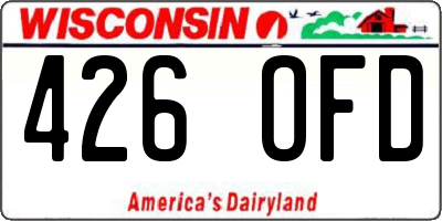 WI license plate 426OFD