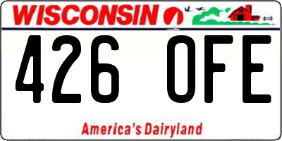 WI license plate 426OFE