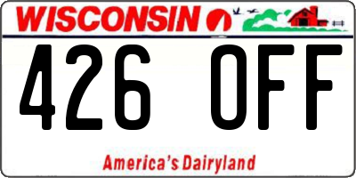 WI license plate 426OFF