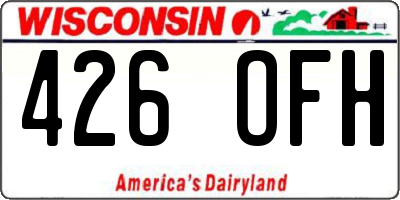WI license plate 426OFH