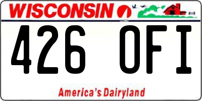 WI license plate 426OFI