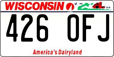 WI license plate 426OFJ