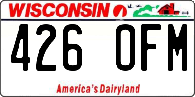 WI license plate 426OFM